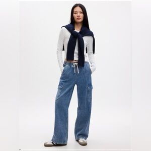 Gap Factory High Rise Wide Leg Pull On Jeans